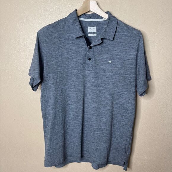 Rag & Bone Shirt Mens Large Gray Polo Standard Issue Short Sleeve - Picture 1 of 9